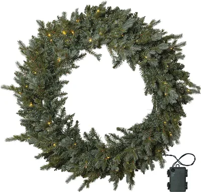 Produktbild von LED Weihnachtskranz 'Greyland', batteriebetrieben, Timer Ø 100cm, outdoor