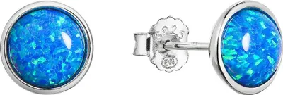 Produktbild von EVOLUTION GROUP 11465.3 blauer synthetischer Opal ag Ohrringe 8 mm (AG 925 / 1000