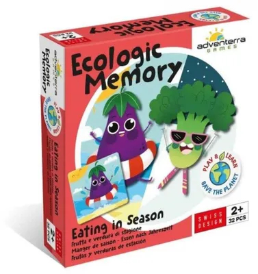 Immagine prodotto di Adventerra Giochi Ecologici Memory Food per stagione | per bambini da 2 anni, giochi Montessori, 2 anni + giochi di memoria, Montessori 2 anni + giochi di apprendimento, giochi ecologici, gioco di memoria