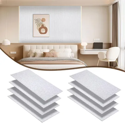 Produktbild von Vigevee Akustikpaneele Filz Selbstklebend 8 Stück, 120 x 60 x 0,9 cm Schallabsorber Wandpaneele, Vertikale Rillen, Grau