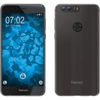 Produktbild von PhoneNatic Case kompatibel mit Huawei Honor 8 - grau Silikon Hülle Slimcase + 2 Schutzfolien