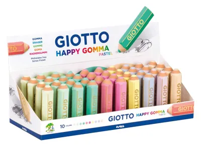 Zdjęcie produktu dla Giotto Happy Gomma, Guma, Wielobarwny, Dzieci, 40 szt., Ftalan, PCW