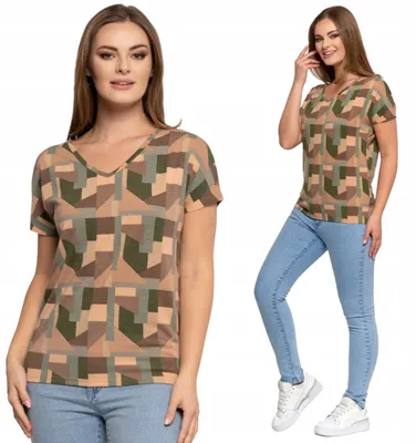 Immagine prodotto di Camicetta da donna a maniche corte, comoda, elegante, con motivo decorativo, modello MORAJ M PATT2