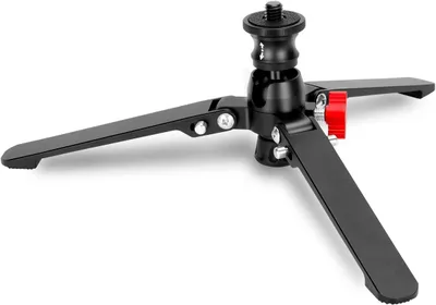 Imagen del producto de Mini trípode de escritorio, soporte monopie universal de 3 patas, con rosca de 3/8", capacidad de hasta 15 kg, para cámara