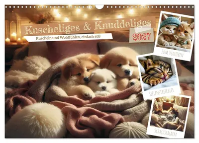 Produktbild von Kuscheliges & Knuddeliges (Wandkalender 2027 DIN A3 quer), CALVENDO Monatskalender