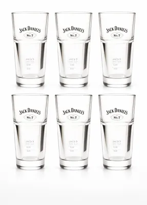 Produktbild von Jack Daniel’s Old No. 7 Longdrink Gläser 6er Set - 2 cl & 4 cl geeicht - Original Bar-Gläser mit Logo
