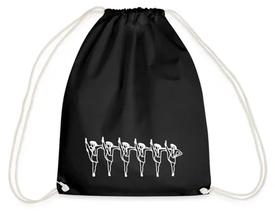 Produktbild von Spreadshirt Tanzmariechen Beinreihe Gardetanz Turnbeutel, One size, Schwarz
