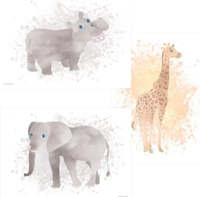 Produktbild von PRICARO Poster "Afrika Tiere", A4, 3er Set