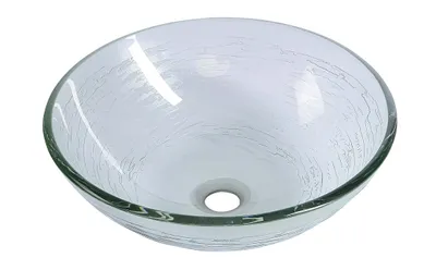 Produktbild von RIPPLE Aufsatzwaschtisch, Glas, Ø 42 cm, klar mit Textur