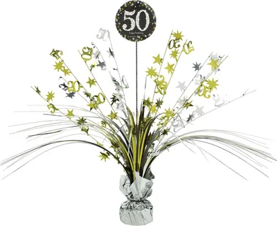 Produktbild von Golden 50th Birthday Tischfontäne 46cm
