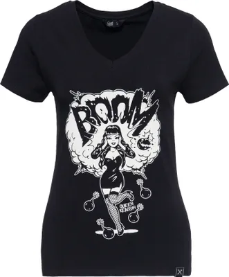 Produktbild von Queen Kerosin T-Shirt Damen Boom schwarz M