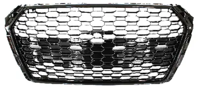 Kühlergrill Sportgrill Waben Gitter SCHWARZ GLANZ für Audi A4 B9 8W ab 2015-2019 – Produktansicht