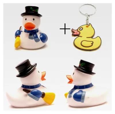 Produktbild von Badeente Schneemann I Quietscheente Winter I L: 8 cm I Weihnachtsgeschenk