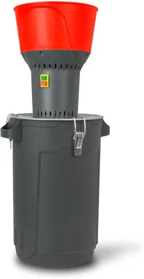 Productafbeelding van Elektrische graanmolen met een 60 liter emmer, een 1300 watt elektromotor, een 13 liter trechter, een capaciteit van 400 kg/uur, een maalmachine met roestvrijstalen messen, inclusief vijf zeven, een vermaalapparaat voor granen, geschikt voor het maken van diervoeder