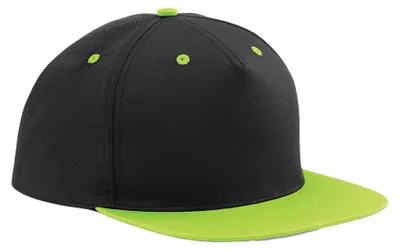 Immagine prodotto di Beechfield - Cappellino snapback a 5 pannelli per uomo/donna unisex FK1440 (taglia unica) (nero/lime)