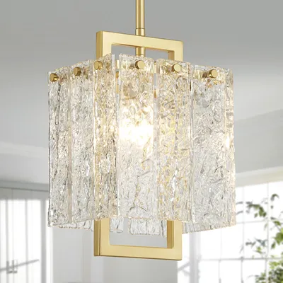 Kristall-Kronleuchter, Gold, dimmbar, 1-flammig, Deckenleuchte