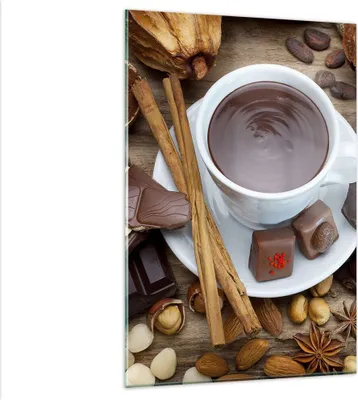 Produktbild von Bilder auf glas - Einteilig - Tasse Schokolade trinken Zimt - 80x120cm - Glasbilder - Wandbilder - Bilder - Wanddekoration aus Glas - Glas Bilder - Wandbild auf Glas - GPA80x120-2488