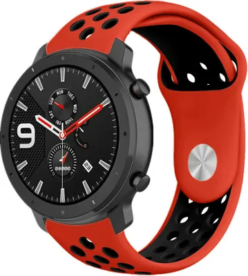 Produktbild von Strap-it Xiaomi Amazfit GTR Sportarmband (Rot/Schwarz)