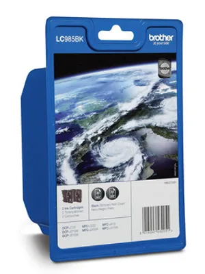 Produktbild von Brother LC-985BKBP2, Schwarz, DCP-J315W, MFC-J410, DCP-J125, DCP-J515W, MFC-J220, Tintenstrahl