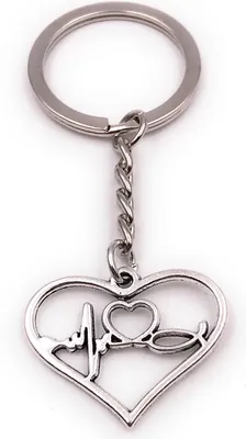 Produktbild von Onwomania Schlüsselanhänger Herzschlag Glaube Christ im Herz silber Anhänger Keychain