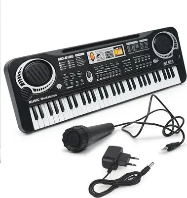 Produktbild von Keyboard Piano Zum Lernen Orgel Für Kinder Und Erwachsene 61 Tasten Mikrofon Stromversorgungssatz
