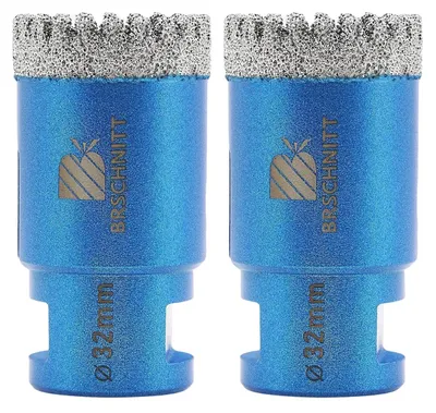 Obrázek produktu pro Diamantové vrtáky 32 mm, závit M14, pro vrtání dlaždic, keramiky, mramoru a žuly (2 kusy)