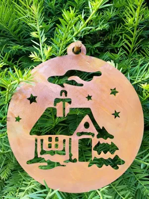 Produktbild von Edelrost Christbaumkugel Haus