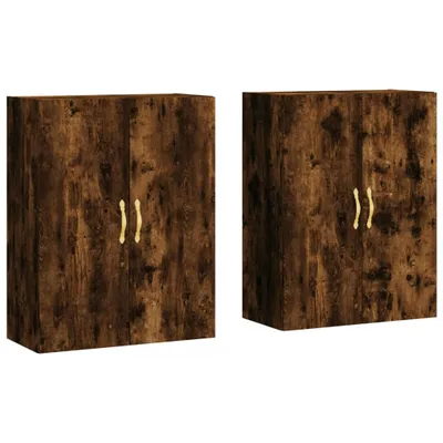 Imagen del producto de Armarios de pared 2 unidades roble ahumado 69,5x34x90 cm