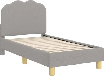 Immagine prodotto di vidaXL Struttura letto per bambini con testiera, grigio chiaro, 70 x 140 cm, bouclé