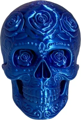 Produktbild von Rosenschädel-Figur, Tag der Toten, Plastik, florale Totenkopf-Statue, Sammlerstück, menschliche Kopf-Skulptur für Halloween, Heim- und Schreibtisch-Dekoration