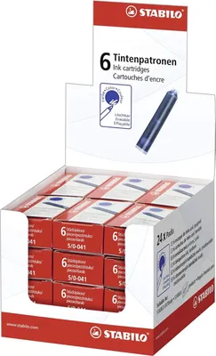 Obrázek produktu pro Inkoustové náplně k doplnění - STABILO Refill - modrá (stíratelná) - 24x 6-pack