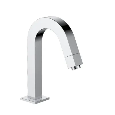 Produktbild von DEUSENFELD SVQ -  Design Standventil "QUADRO" Wasserhahn, Standhahn, Kaltwasser Armatur, eckig, inkl. Edelstahl Flexschlauch, DN15 1/2", verchromt