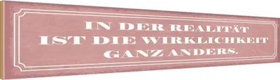 Produktbild von vianmo Holzschild 10x46 cm Realität Wirklichkeit anders Dekoration