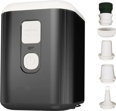 Produktbild von Mini-Luftpumpe für den Außenbereich mit LED-Licht, 6 Düsen, tragbar, wiederaufladbar über USB, aufblasbarer Schwimmring, Pool-Schwimmring, Luftmatratze, Bett, tragbare elektrische Luftpumpe