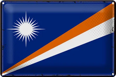 Produktbild von Blechschild Flagge Marshallinseln 30x20cm Retro Flag