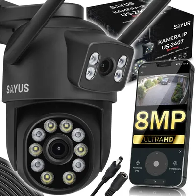 Zdjęcie produktu dla Kamera Zewnętrzna 2X8Mpx Obrotowa Podwójna 5Xzoom Ultra Hd Detekcja Ip Wifi