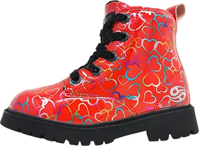 Image de Dockers par Gerli : Bottines à lacets rouges pour filles, chaussures d'intérieur