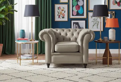 Produktbild von Sessel Chesterfield-Velluto 3-black
