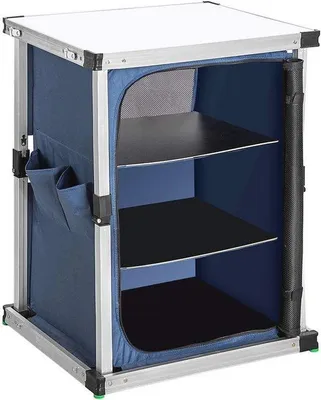 Produktbild von Famanu Camping Tisch mit 3 Ablagen - Klappbar und Tragbar