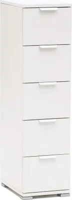 Immagine prodotto di Milani Home - cassettiera 5 cassetti 27 x 38 x 103 cm, bianco, fatto in Italia