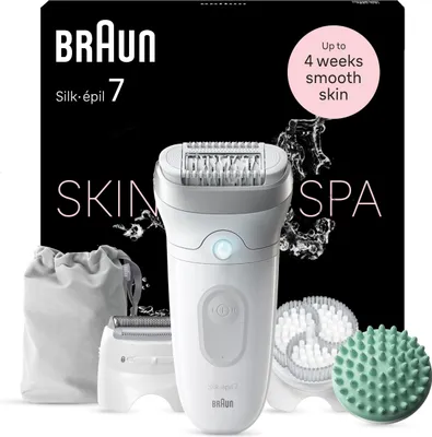 Produktbild von Braun | Epilierer | Silk-épil SE7-081 | Betriebsdauer (max.) 40 min | Anzahl Leistungsstufen 1 | Nass & Trocken | Weiß