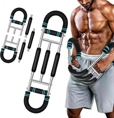 Produktbild von Twister Armtrainer, 40-200LB Verstellbares Brusttrainingsgerät mit 3 Stufen, Tragbarer Unterarmtrainer, Unterarm Fitnessgeräte für Zuhause, Blau