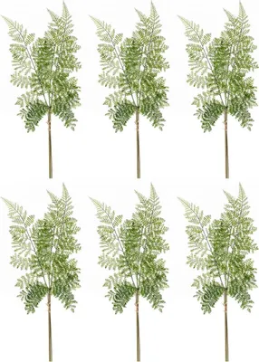 Produktbild von 6er Set künstliches Farn mit 3 Zweigen H. 58cm grün Emerald Blätterzweig