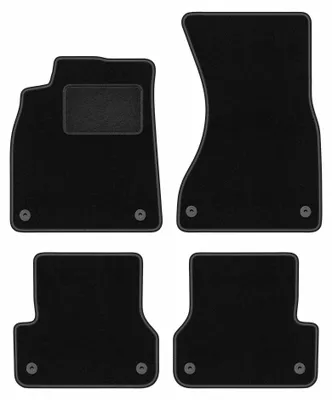 Image de Tapis de sol en moquette pour Audi A7 2011- (coupé/Sportback) – jeu 4 pièces, noirs, sur mesure – Wielganizator LUX