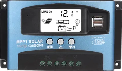 Produktbild von MPPT 100A Solar Laderegler mit Dual USB, LCD Display, automatischer 12V/24V Batterie-Erkennung, 3-Stufen-Lademanagement