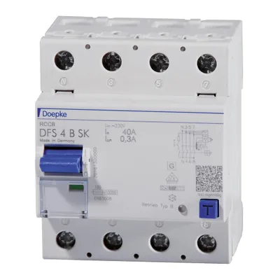Zdjęcie produktu dla Doepke Schaltgeräte GmbH Fi-Schalter DFS4 040-4/0.30-B SK (09136998)