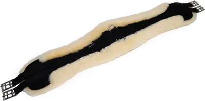 Produktbild von Engel Reitsport Lammfell Sattelgurt Springen/VSS Gurt schwarz/Fell med. 49" (125cm)