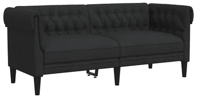 Produktbild von vidaXL Chesterfield-Sofa 2-Sitzer Schwarz Stoff