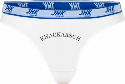 Produktbild von Damen Thong Slip - Boxer-0009-woman-white-h-S - weiß - S - hinten - Knackarsch - lustiges Motiv - Spruch - Unterwäsche - Unterhose - Freizeit - lustig