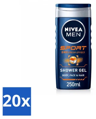 Produktbild von 20 x NIVEA MEN Sport Douchegel - 250 ml - Vorteilspackung - 20 Stücke